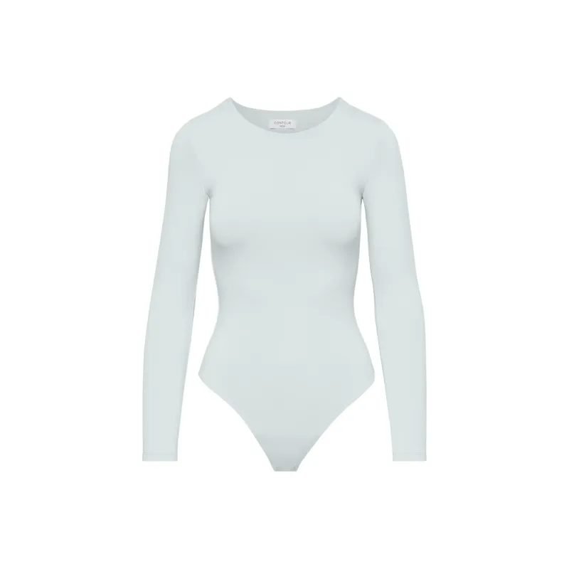 ARITZIA Contour Crew Longsleeve Bodysuit Bodysuits Women's Azure Grey/Cerulean Blue Gray-0