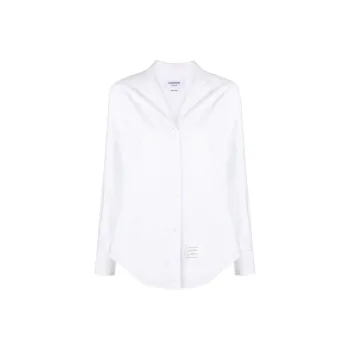 THOM BROWNE Logo Patch RWB Stripe Detailed Shirt