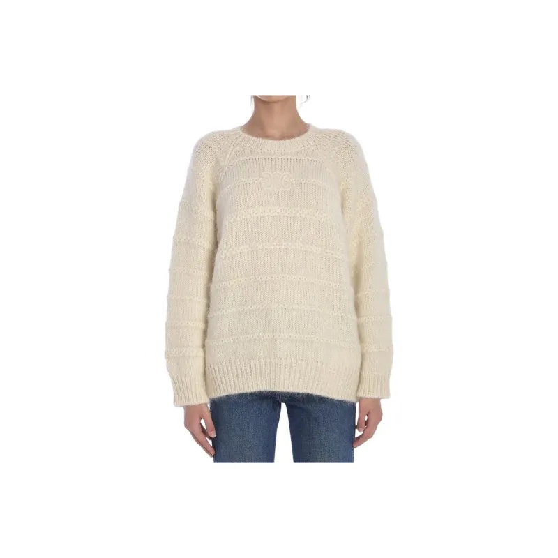 CELINE Triomphe Crew Neck Sweater In Mohair And Silk-0