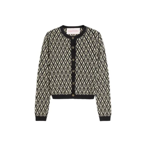 Valentino Garavani Toute La V Jacquard Knit Cardigan