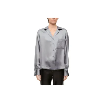 LOEWE Pyjama Blouse In Silk Shirt Women's Mouse Grey
