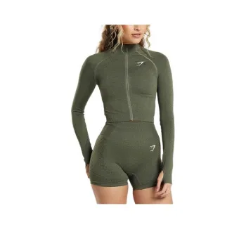 GYMSHARK VITAL SEAMLESS 2.0 Jackets & Coats Women's Basic Green Mud Gray