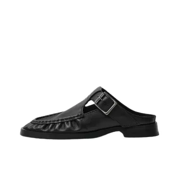 MIISTA Rubber Sole Quiet Closed Toe Slippers 2.5cm Women's Black