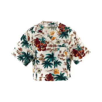MIU MIU Graphic Printed Short Sleeved Shirt
