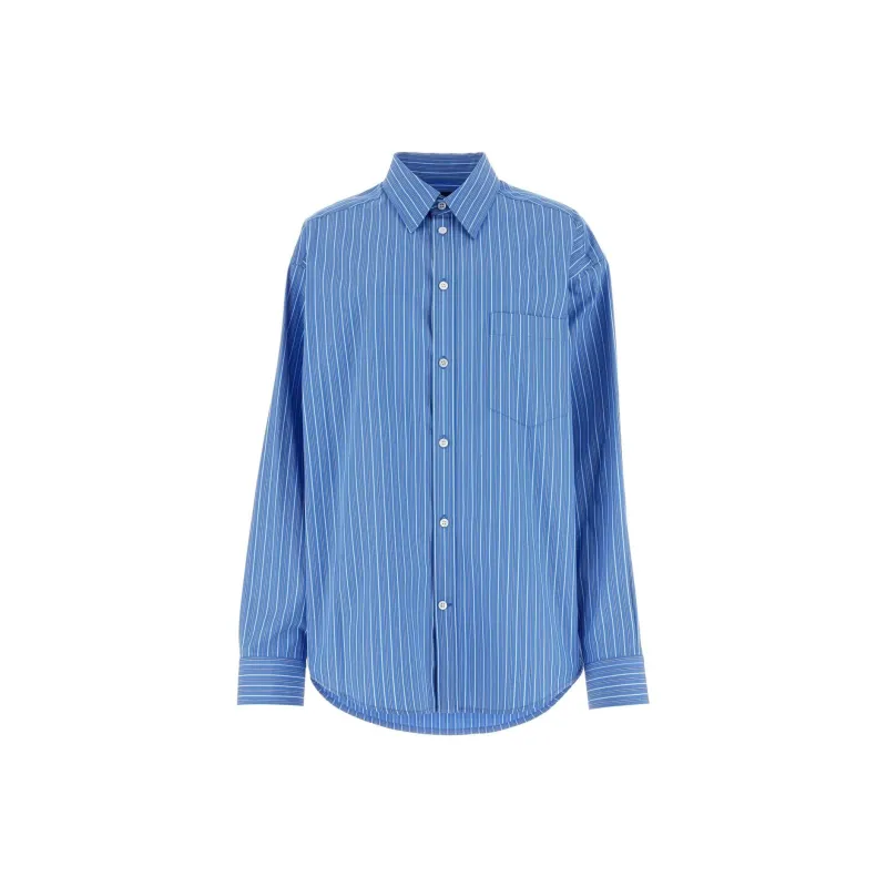 Balenciaga Striped Collared Long Sleeve Shirt-0