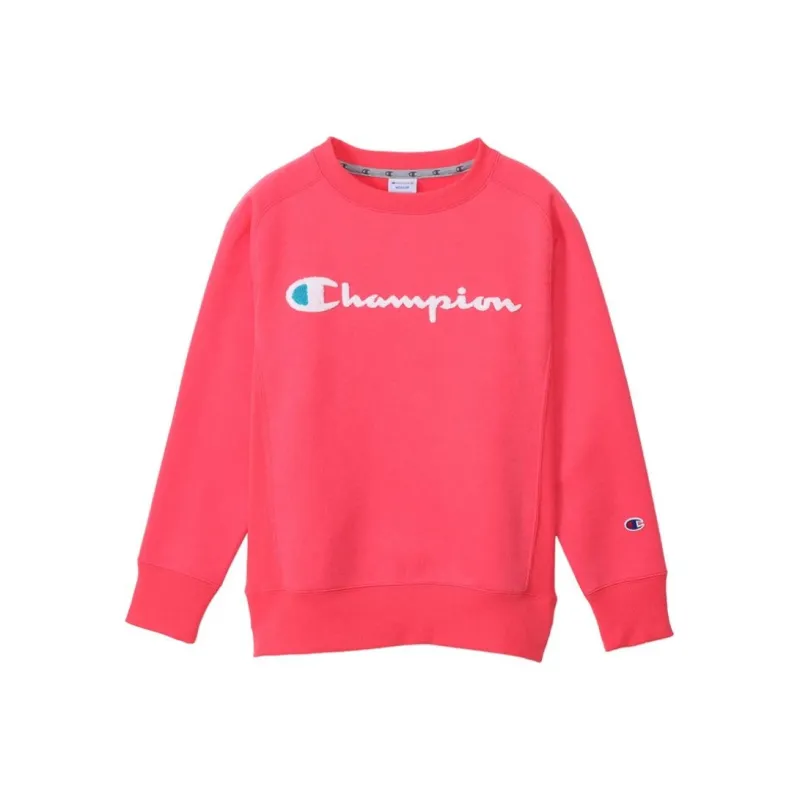 Champion Script Full Chest Logo Crewneck Sweatshirt 'Red'-0