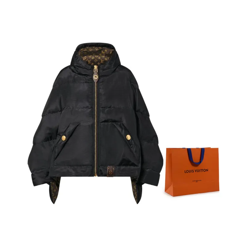 LOUIS VUITTON Monogram Accent Pillow Puffer Cape-3