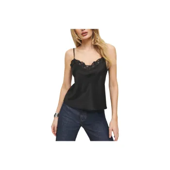 REFORMATION Casey Satin Top Camisole Women's Black