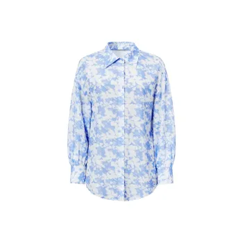 JZ Juzui Shirt Women's Floral Sky Blue