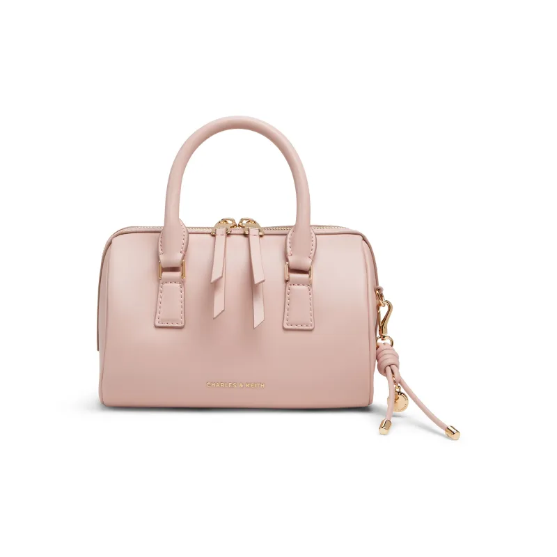 CHARLES&KEITH PU One Shoulder Handbag Trumpets Women's Cream Milk White/Russet Brown Tawny/Light Pink Light Pink-8