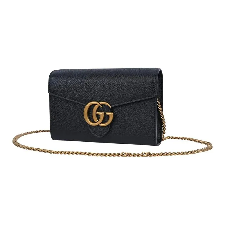 GUCCI Woc Cow Leather Shoulder Bag Regular Women's Black-2