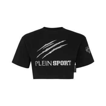 PLEIN SPORT Logo print Cotton T shirt