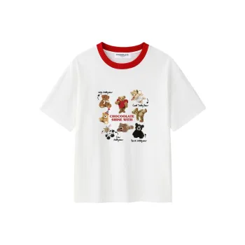  CHOCOOLATE Drop Shoulder Sleeve T Shirt Women's White