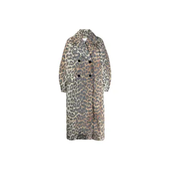 GANNI Crispy Shell Coat 'Leopard'