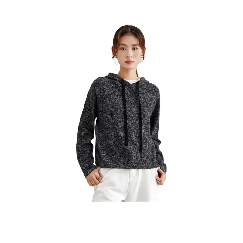 MIHUANG Cashmere Sweater Women's Ink Splatter Black-0