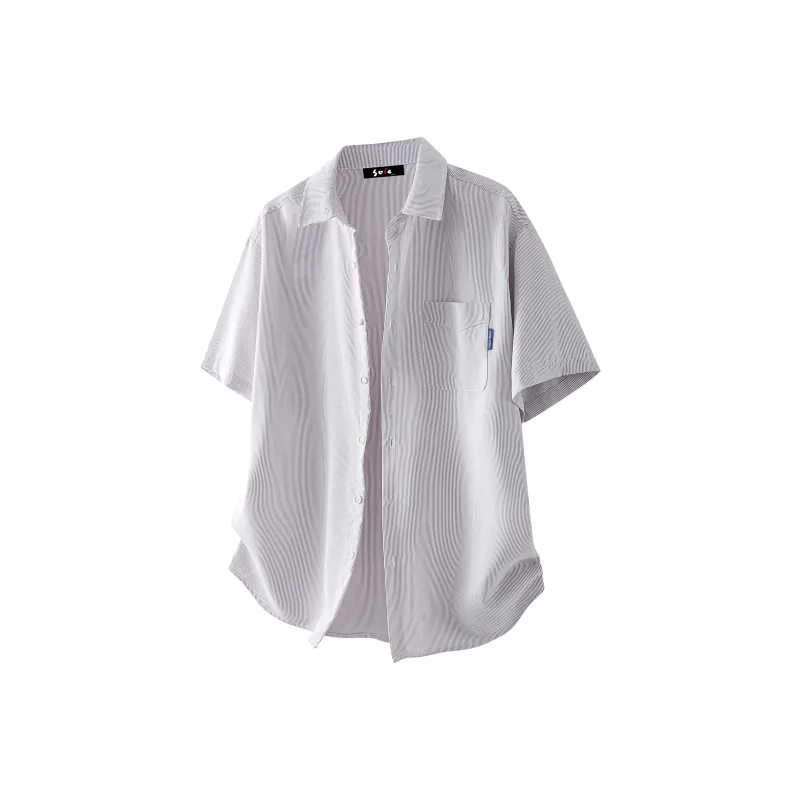 SOIE Shirt Unisex Yellow With White Stripes-35