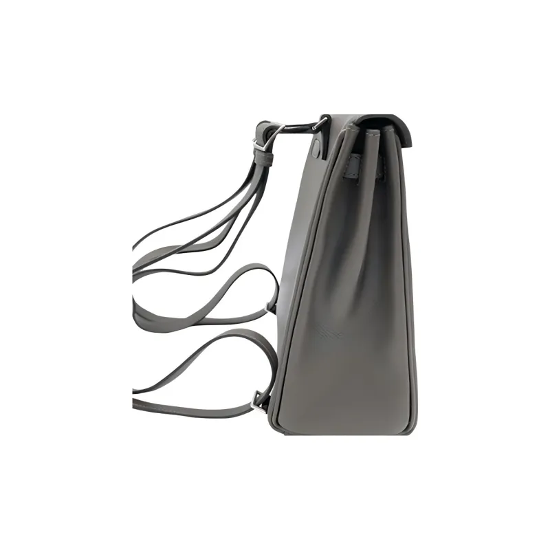 HERMES Kelly Ado Evercolor Leather Backpack Unisex Forest Green-4