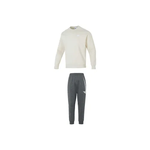 Nike Casual Sportswear Men Set Beige Top+Gray Bottom