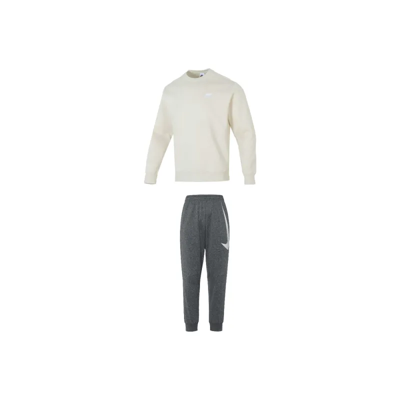 Nike Casual Sportswear Men Set Beige Top+Gray Bottom-0
