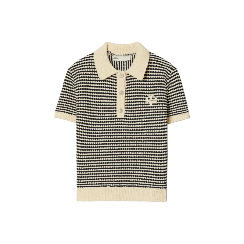 TORY BURCH Polo Shirt Women's Medium Size Marine Blue-0
