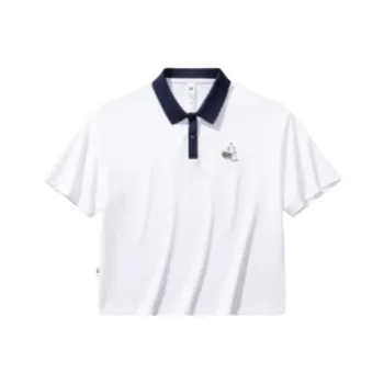 CHAOJIANTA x SNOOPY Polo Shirt Women's Snowflake White/Deep Navy Blue