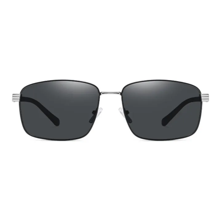 Thunder Pailong Alloy Square Sunglasses Men's Black, Gray-5