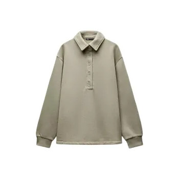 ZARA Sweatshirt Women's Gray Green