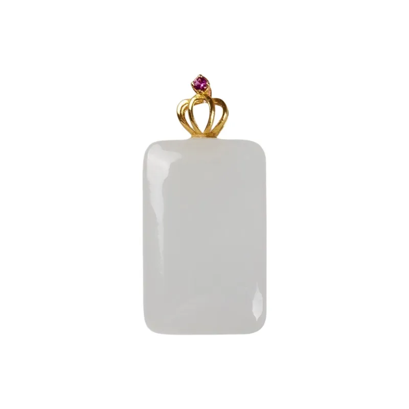 Execute The Blessing Hetian Jade Pendants White Jade Unisex-0