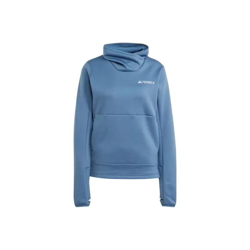 Adidas Terrex Xperior Medium Fleece Pullover Sweatshirt Women's Steel Iron Blue-0