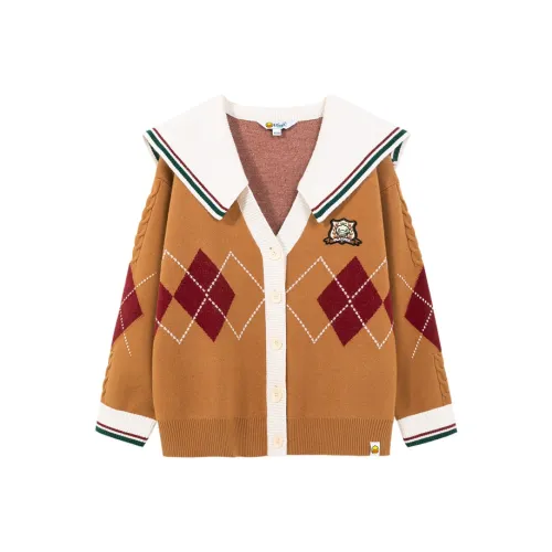 B.Duck Knitwear Women's Warm Orange Plaid