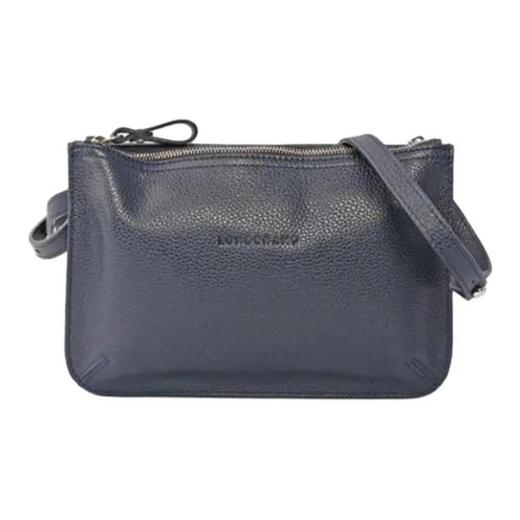 LONGCHAMP Le Foulonné Cow Leather Messenger Bag Crossbody Bag Shoulder Bag Women's Navy-1