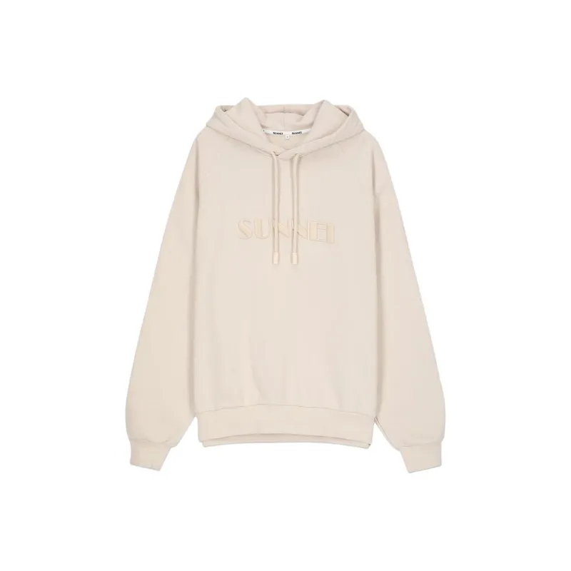 Sunnei Logo Embroidered Drawstring Hoodie-0