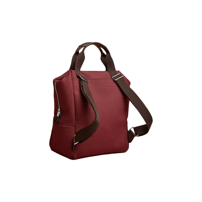 HERMES Groom Polyamide With Cotton Backpack Unisex Hermès Red With Chocolate-2