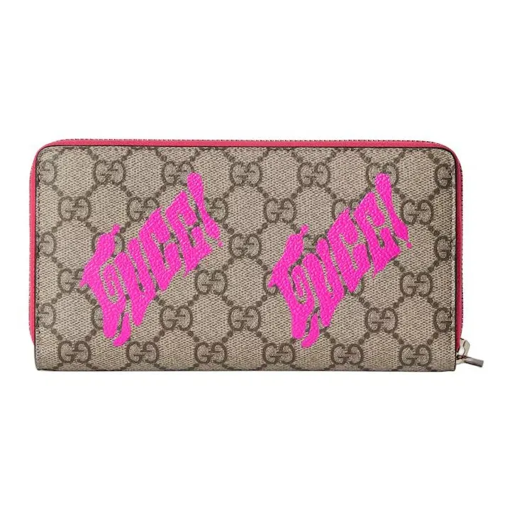 GUCCI GG Monogram Canvas Wallet Men's Beige & Pink-3