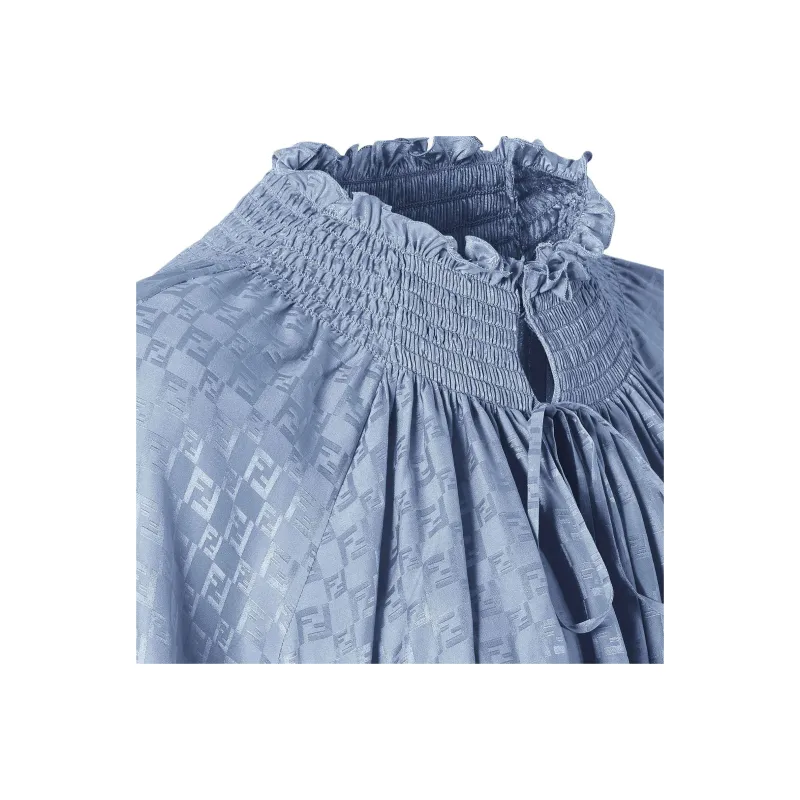 FENDI SS25 Long Sleeved Dress Women's Blue-2