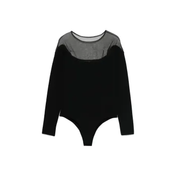 Mugler Sheer panelled Bodysuit