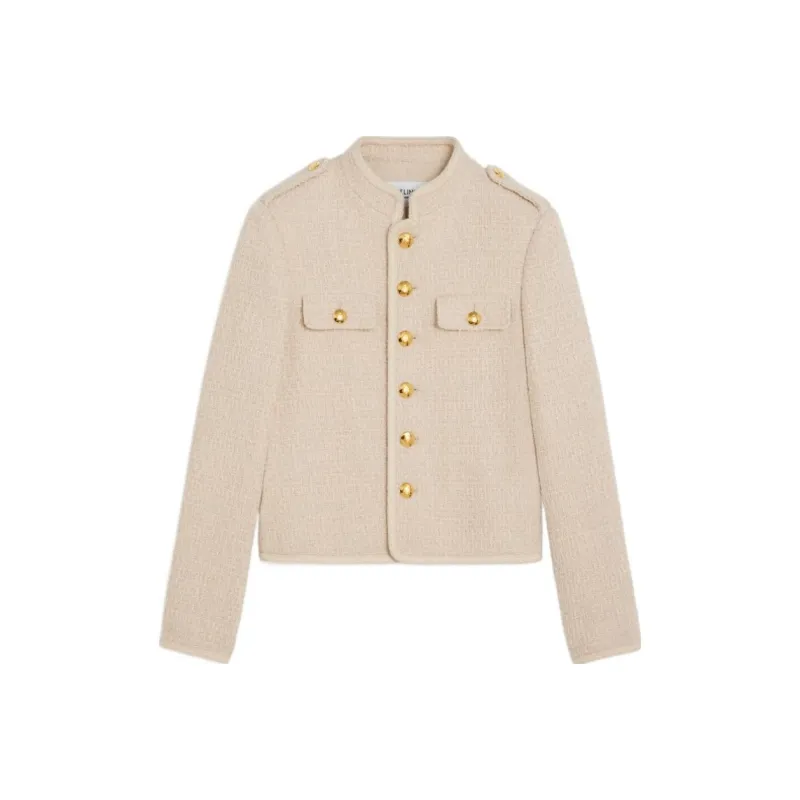 CELINE FW23 Jackets Coats Women's Beige-0