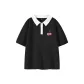 Black with White Collar