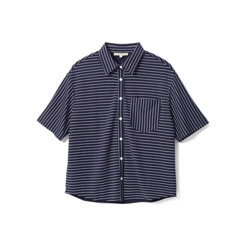 XII BASKET Shirt Women's Navy Blue-0