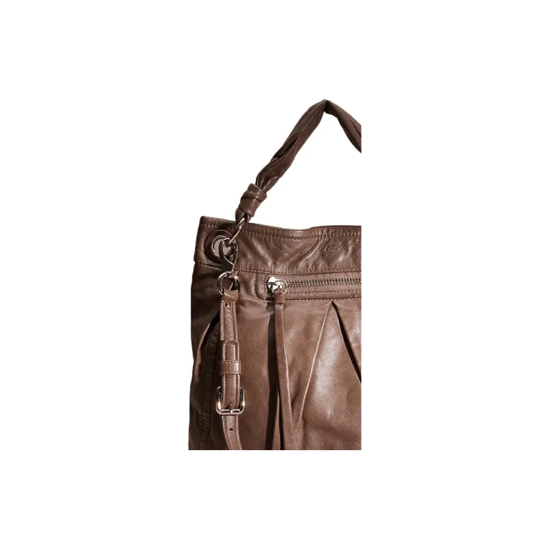 COACH Convertible Leather Tote Shoulder Bag Handbag Large Size Women's Sand-2