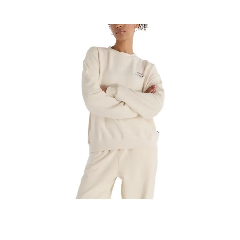 New Balance French Terry FW24 Sweatshirt Women's Ecru-0