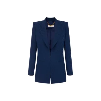 Elisabetta Franchi Diamond jacquard Satin Blazer