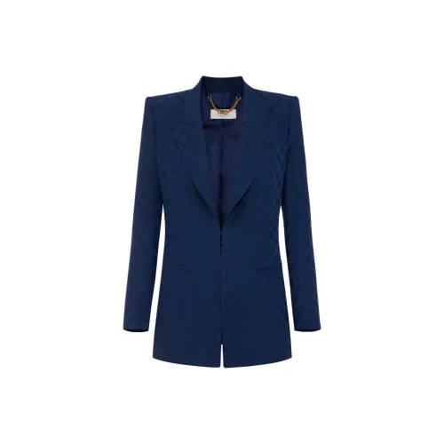 Elisabetta Franchi Diamond jacquard Satin Blazer