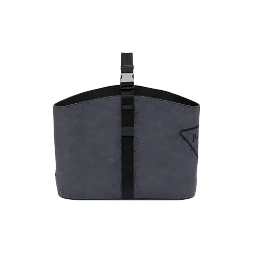 PRADA Fabric Log Bag Handbag Women's Coal Gray