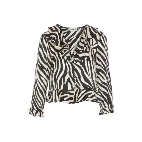 Rixo Atlas Zebra Printed Ruffled Blouse