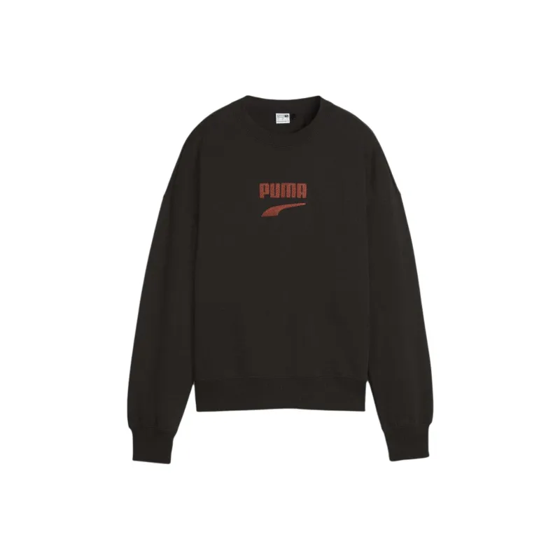 PUMA DOWNTOWN Women's Oversized Crew Sweatshirt Women's Black-0