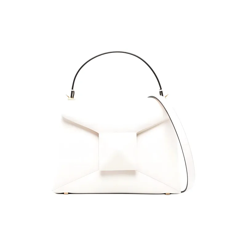 Valentino Calfskin Shoulder Bag, Crossbody Bag, Handbag Women's Cream-0