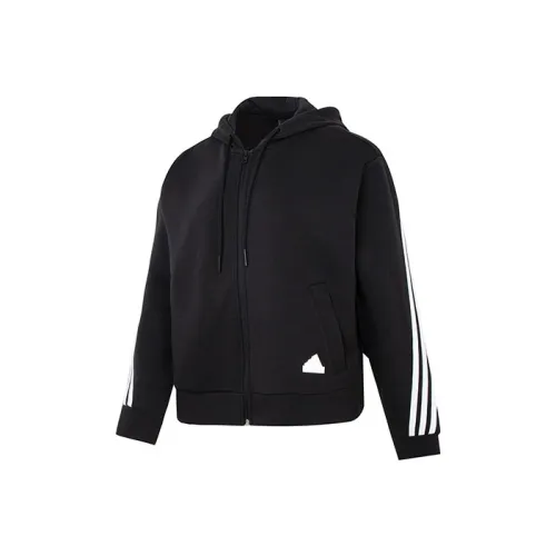 adidas Women's Future Icons 3 Stripes Full Zip Hoodie Black