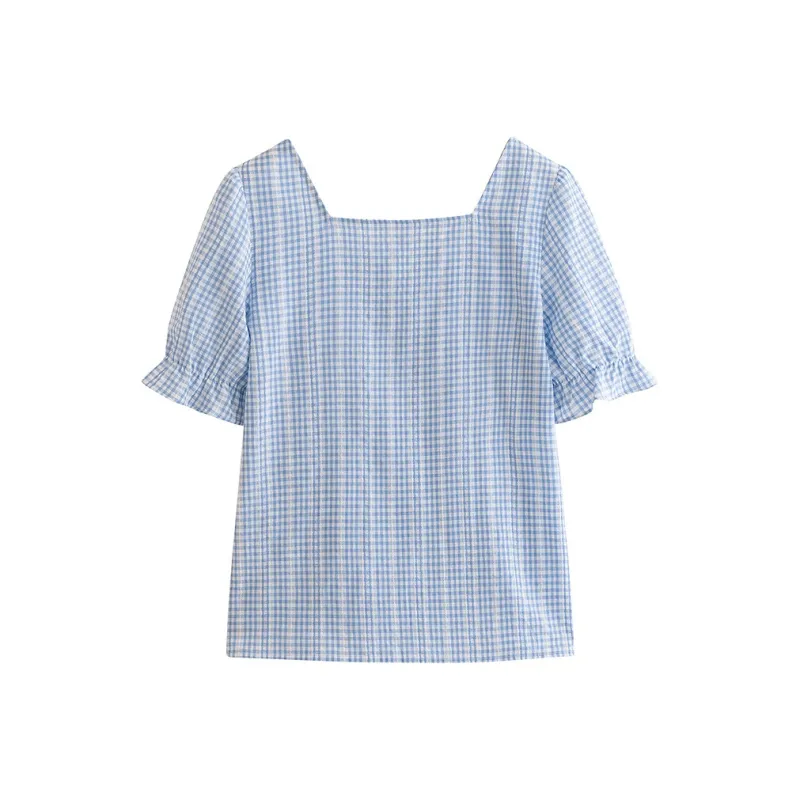 Inman Shirt Women's Light Blue Plaid-1