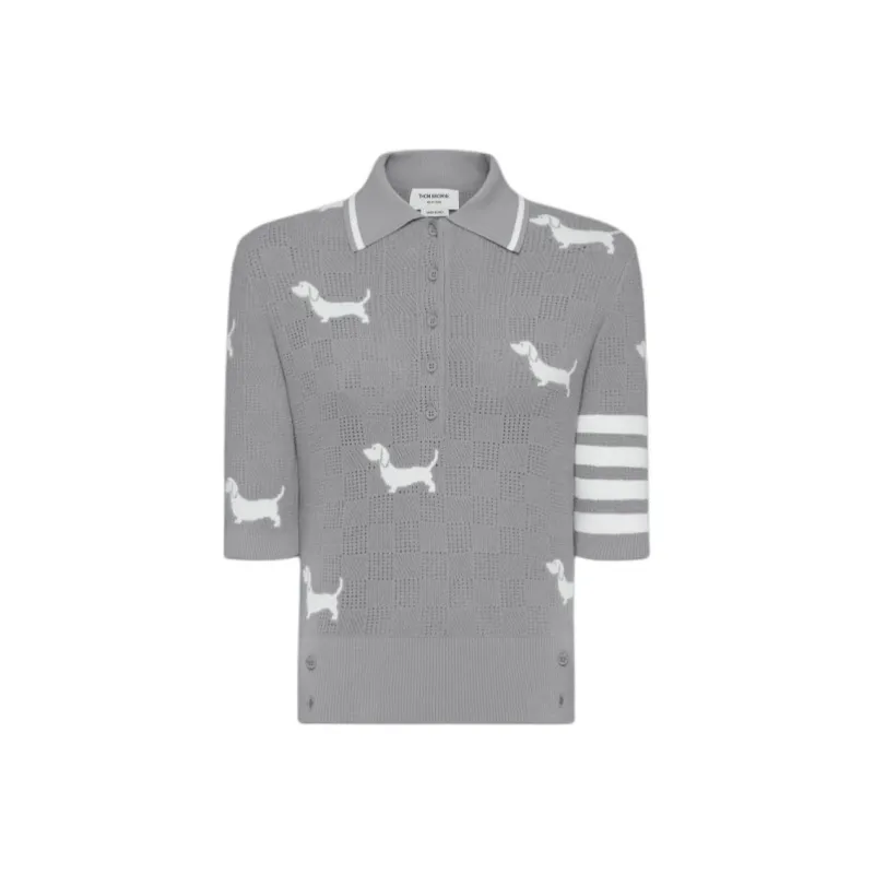 THOM BROWNE Hector Intarsia knit Polo Shirt-0